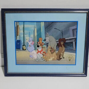 1996 Oliver and Company Commemorative Lithograph Disney Store Exclusive Framed